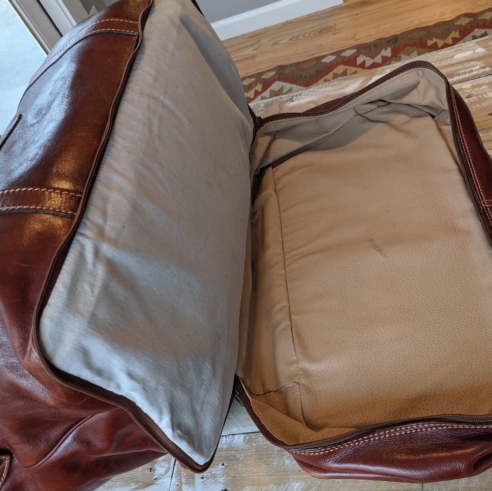 Genuine Italian leather overnight bag